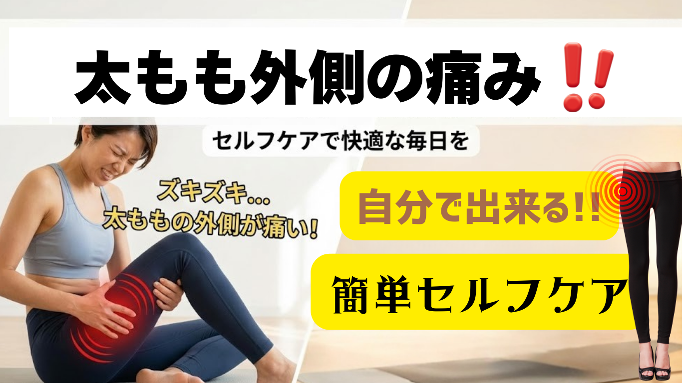 太もも外側の痛み　自分でできるセルフ整体のご紹介